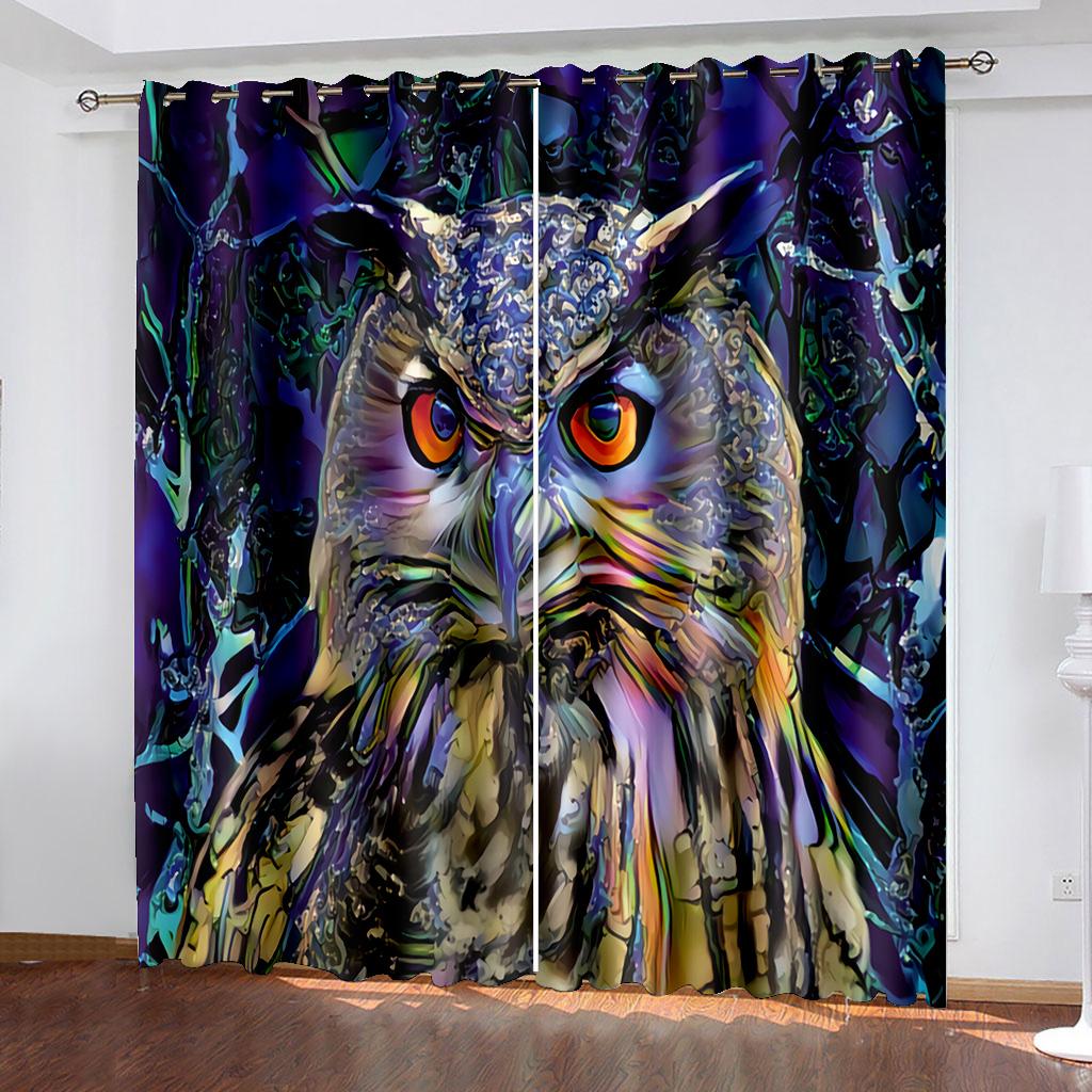 Реалистичные перья совы, шторы с 3D принтом, оконные шторы для спальни, гостиной, декор, декор для окон