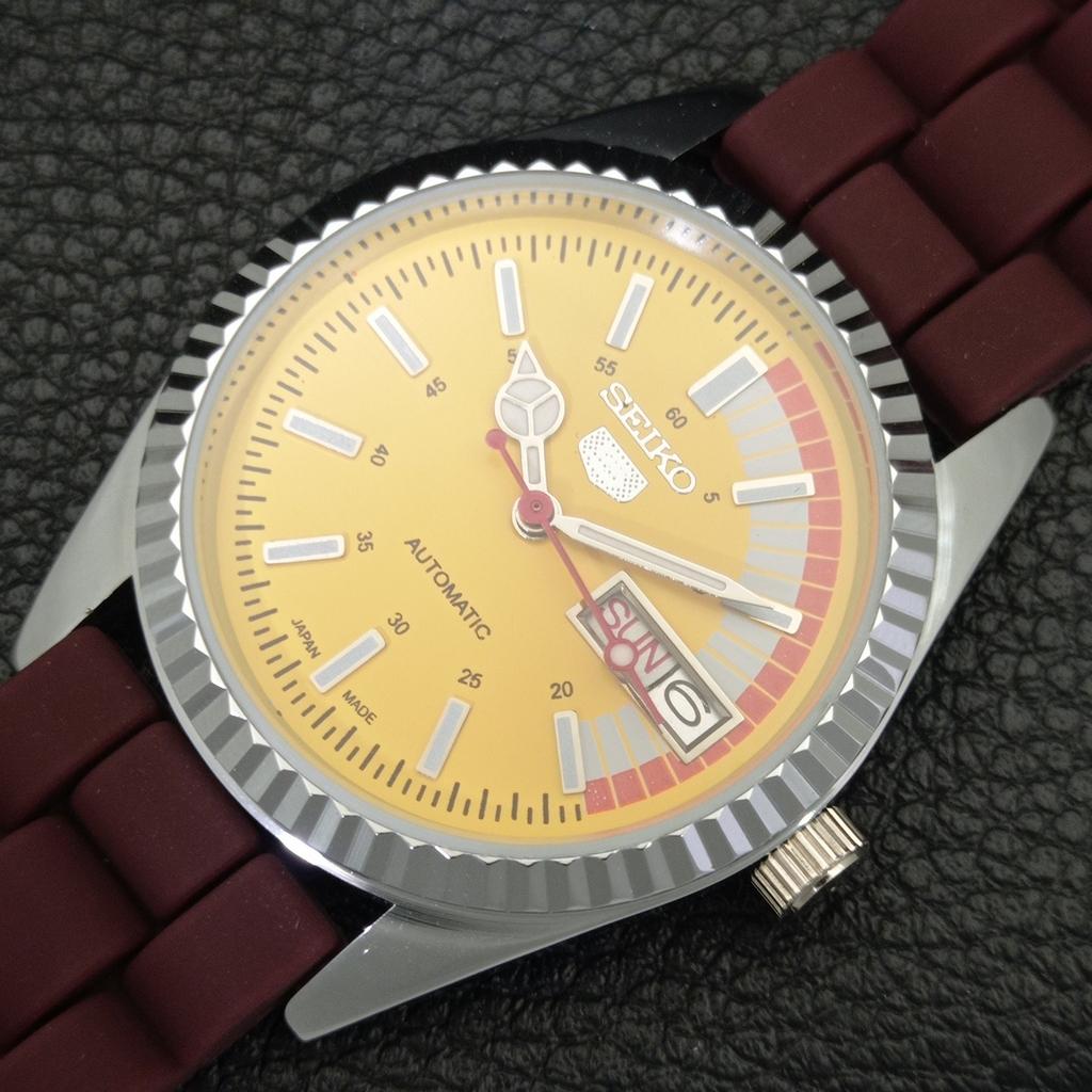 ОТРЕМОНТИРОВАННЫЕ ВИНТАЖНЫЕ МУЖСКИЕ ЧАСЫ SEIKO 5 AUTOMATIC 6309A ЯПОНИЯ ЖЕЛТЫЕ a440712-a