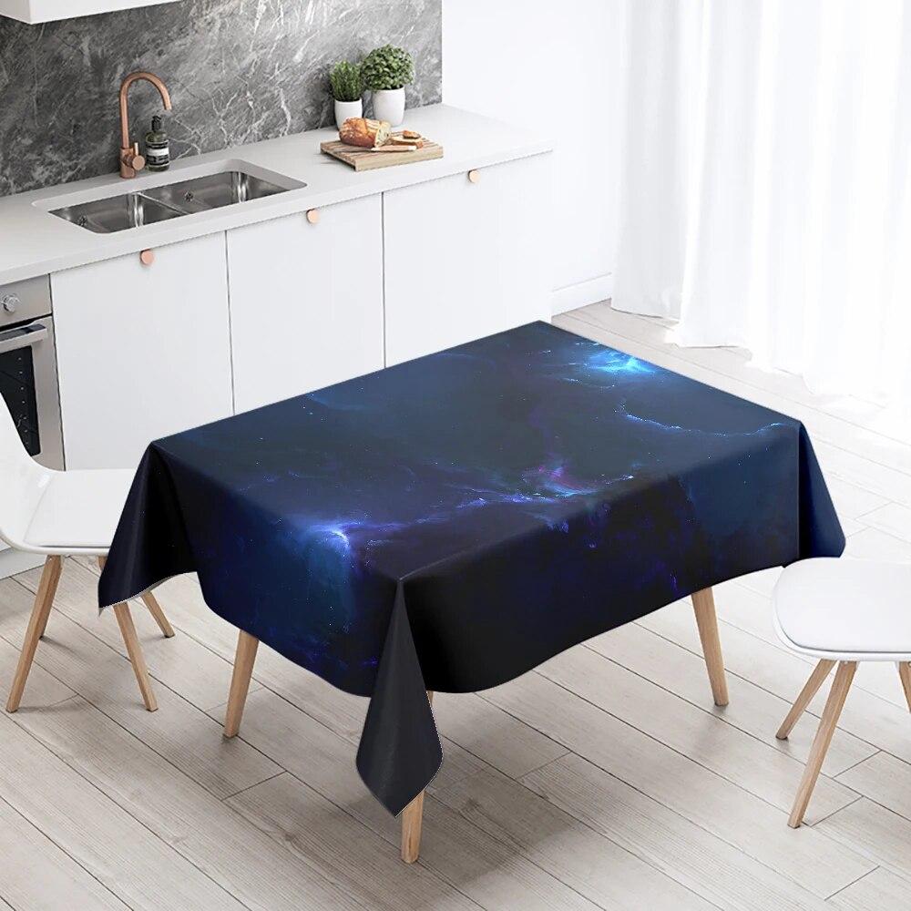 Mysterious Fantasy Space Starry Planet Tablecloth Salon Party Restaurant Decoration Antifouling Waterproof Home Table