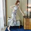 YYFS Женская мода лето-весна с цветочным узором и принтом без рукавов с v-образным вырезом и высокой талией повседневные платья