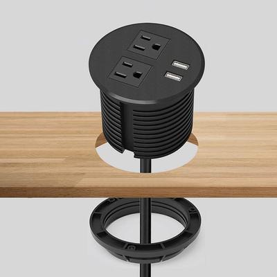 Настольный силовой кабель-удлинитель 2 м, настольные розетки, 2 порта USB / 1 порт USB + PD 18 Вт Type-C для офисного ПК, настольный органайзер для кабелей