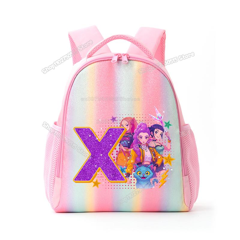 Идеальный K-Pop Охотники на Демонов Буква А-Я Радужный Рюкзак Руми Мира Зои Студенческий Школьный Рюкзак Аниме Фильм Женский Девочка Путешествия Рюкзак