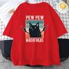 Мужские хлопковые футболки с принтом Pew Madafakas Black Cat, винтажные повседневные топы с короткими рукавами и круглым вырезом для творчества, мужские футболки, одежда