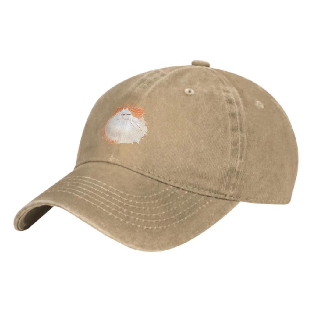 Оранжевый Белый Кот Летняя Классическая Модная Мужская Кепка Дальнобойщика Хлопок Дышащая Женская Ковбойская Кепка Для Отдыха На Открытом Воздухе Баскетбольные Кепки