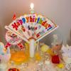 1PC Funny Surprise Cake Decor Funny Creative Surprise Fan Fan-Shaped Baking Party Decoration Candle 14.7cm