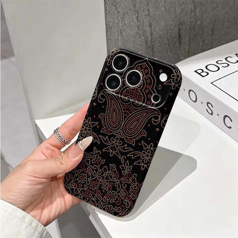 Jeweled Paisley Print Graphic Art Film Aesthetic Protective Shockproof Bumper Case Cover For iPhone12 13 14 15 16 17 Pro Max Plus