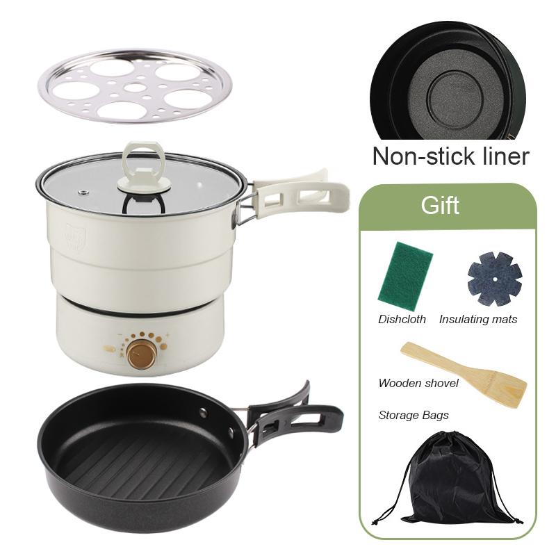 110 В 220 В складная раздельная кастрюля для приготовления пищи, портативная мультиварка, сковорода, рисоварка, пароварка, тушеное мясо, суп, лапша, котел для путешествий