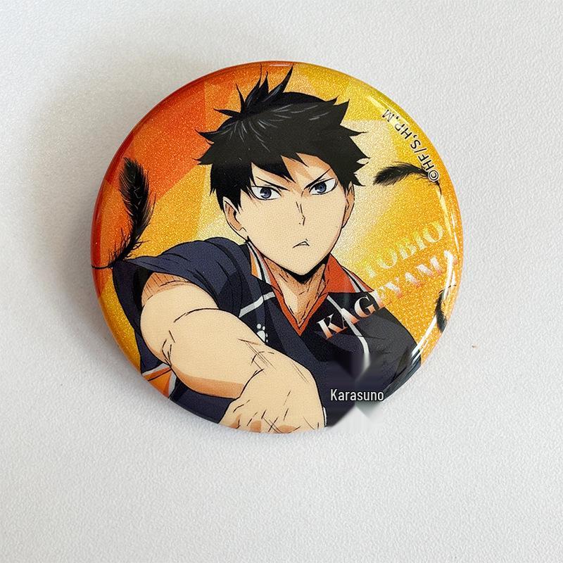 Официальный Haikyuu!! Двойной вспых Хината и Кагеяма Круглая значок Жестяная пластина