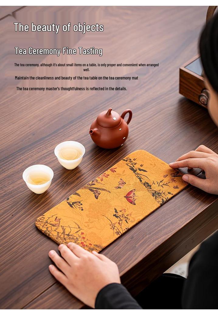 Китайский Дзен-коврик Xiangyunsha для чаепития, водонепроницаемый, двусторонний - Утолщенная скатерть для сухого заваривания