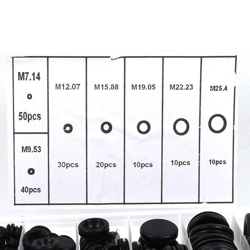 170 шт. Кольцо с закрытым уплотнением Автомобильная резиновая втулка Заглушка для отверстия Комплект прокладок для электрических проводов