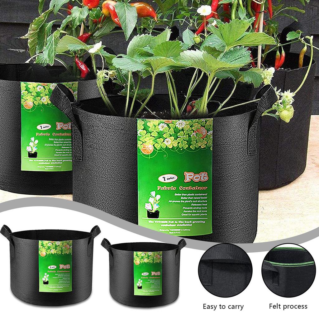 Мешки для посадки, Мешок из утолщенного нетканого материала для аэрации, прочный, для садоводства, для томатов, картофеля, овощей, трав и цветов, черный