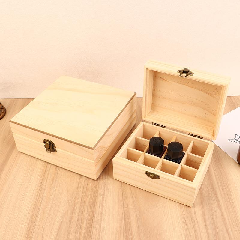 Деревянный ящик для хранения на 12/25 ячеек, органайзер для переноски, контейнер для ароматерапии для флаконов с эфирными маслами, кейс для хранения