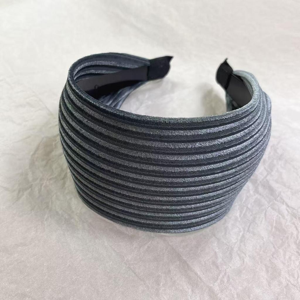 Серая вязаная повязка на голову Yi Mengling: Стильный, широкий, фитнес-аксессуар для волос для женщин