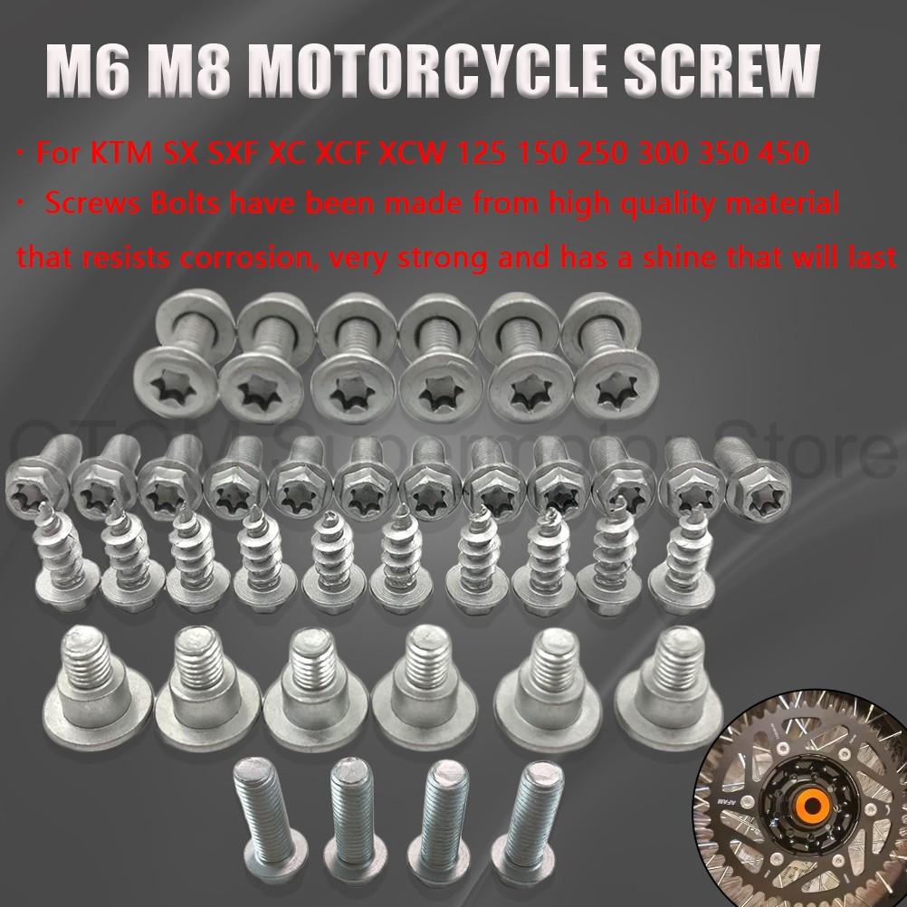 Motorcycle Accessories M8 M6 Bolt Kit Brake Disc Sprocket Fork Protector Fork Shoe Self-tapping Screw For KTM SX SXF XC XCF XCW