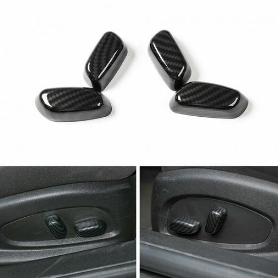 Seat Adjust Button Decor Cover Trim For Chevrolet Camaro 2017- Carbon Fiber