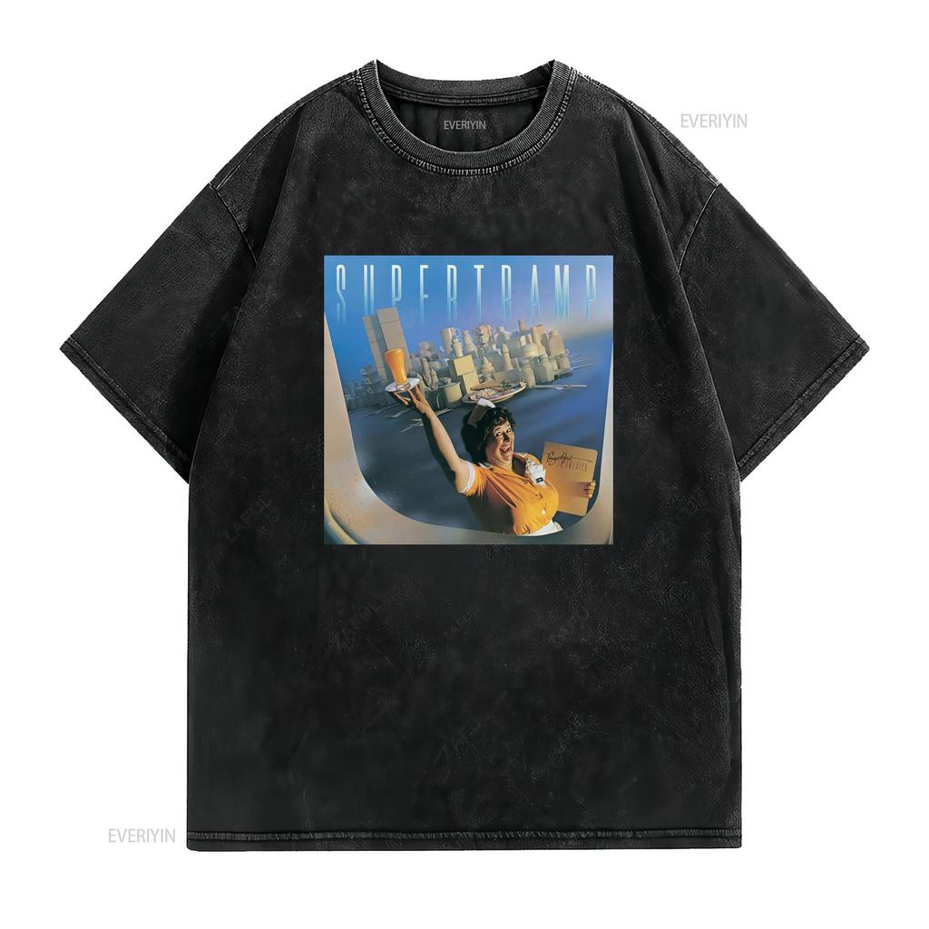 Supertramp Breakfast In American Rock Band Unisexs T Shirt Size S 2xl Iwn7 Vintage Washed Top For Everyday Wear Comfortable