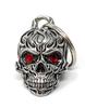 Bravo Bells Flame Skull Diamond Bell Biker Bell Accessory or Keychain for Good Small - Luck, Silver,