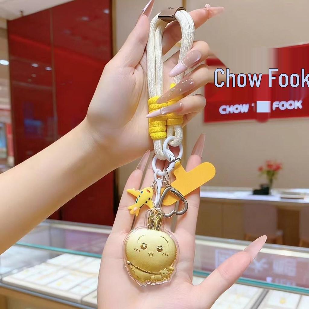 Золотой брелок Cinnamoroll и кожаная сумка для телефона с монограммой и высококачественным подвесом-шармом