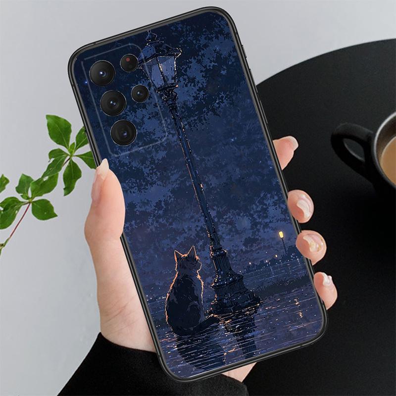Милый Чехол для Телефона с Кошкой Для Samsung A55 A16 A56 A36 A35 A15 A53 A54 A33 A34 A25 A05S A52 A52S A14 A24 A26 A71