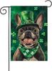 HILILIAN St Patricks Day French Bulldog Garden Ags for Outside 12x18 Inch Double Sided, Pet Me I'm Irish Small Yard De LLO LLX