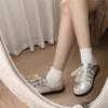 ~ Silver Women's Inner Height Increase Spring New Retro Lace Edge Flat-bottomed Sports and Leisure Shoes