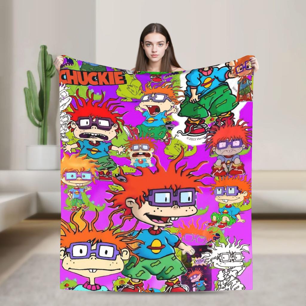Rugrats Chuckie Finster Blanket Travel Flannel Throw Blanket For Outdoor Super Warm Custom Quality Bedspread Birthday Present