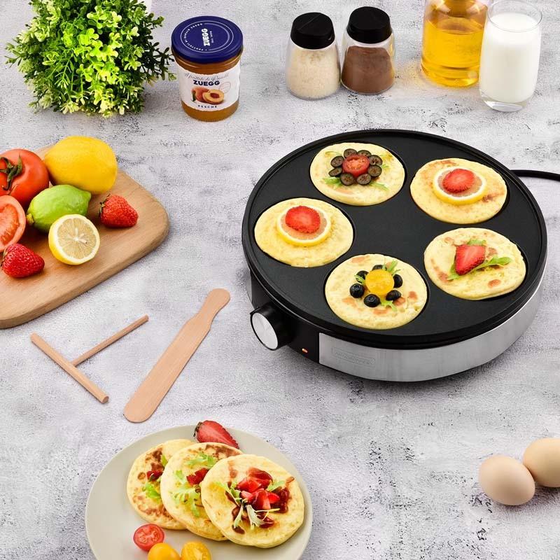Kitchencook - Minicrepe Nx - Crêpière électrique 5 Mini Crêpes - 1200 W