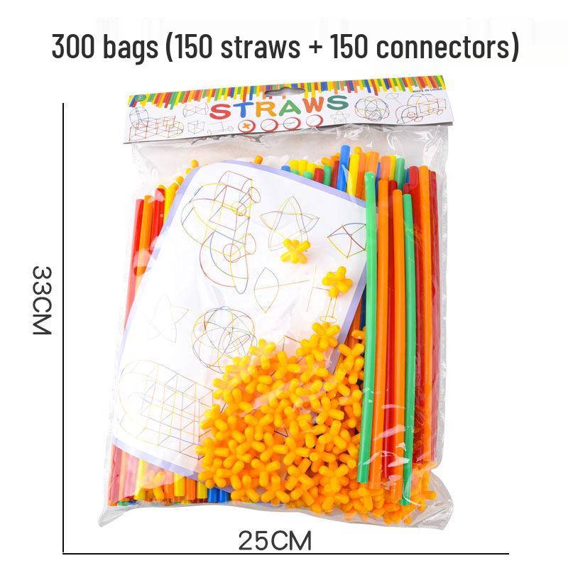 Детские 4D сцепляющиеся соломинки-конструктор для сборки в детском саду