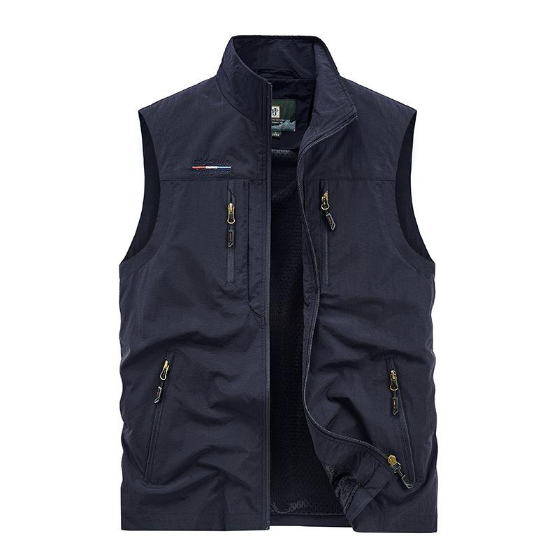 Outdoor Photography Vest Men'S Autumn And Winter MultiPocket MiddleAged And Young Loose Large Size Vest Tooling Casual Jacket