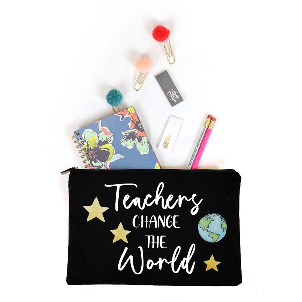 I'am Teacher What Is Your Superpower Women Bag Large Capacity Case School Stationery Supplies Storage Bags Travel Wash Pouch Teacher Gifts