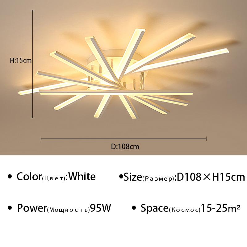 Современные светодиодные люстры, потолочные светильники, внутреннее освещение для кабинета, гостиной, спальни, черно-белые светильники, входное напряжение 90–220 В