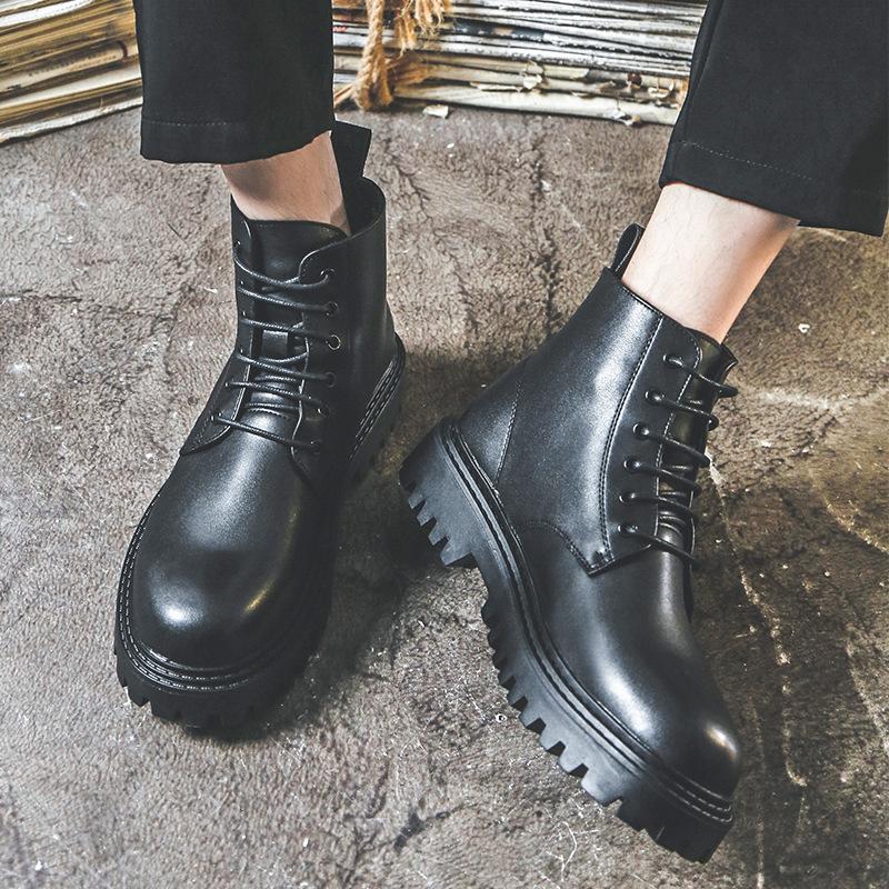 Ботинки Martin мужские кожаные высокие ботинки в британском стиле с толстой подошвой и средним голенищем 12511-J