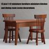 3PCS 1:12 Scale Miniature Kitchen Furniture Set Realistic Wooden Dollhouses Accessories For Dining Room Decors