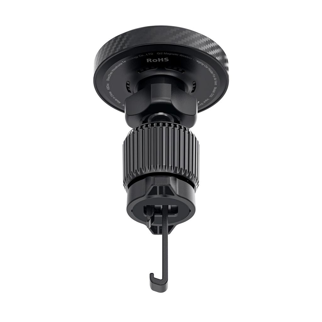 Uchwyt Samochodowy Acefast D33 Z Ładowarką Magnetyczną Qi2 15W Do Kratki Nawiewu - Czarny