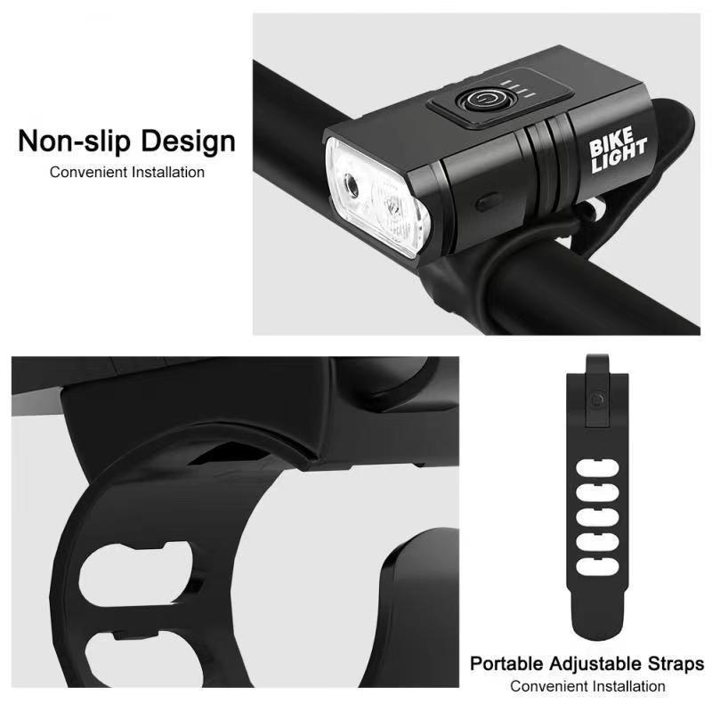 Front Bike Light USB Rechargeable Power Display Bicycle Led Light Waterproof Bicycle Headlight Flashlight Cycling Accessories