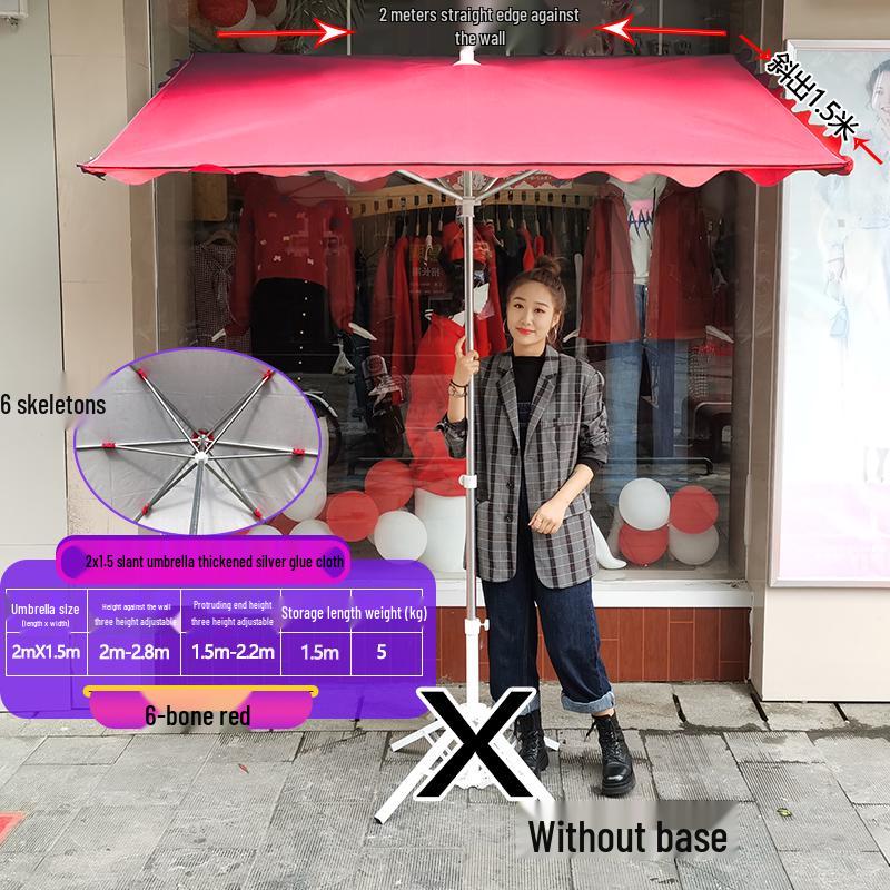 Складной уличный коммерческий солнцезащитный зонт с наклоном и козырьком