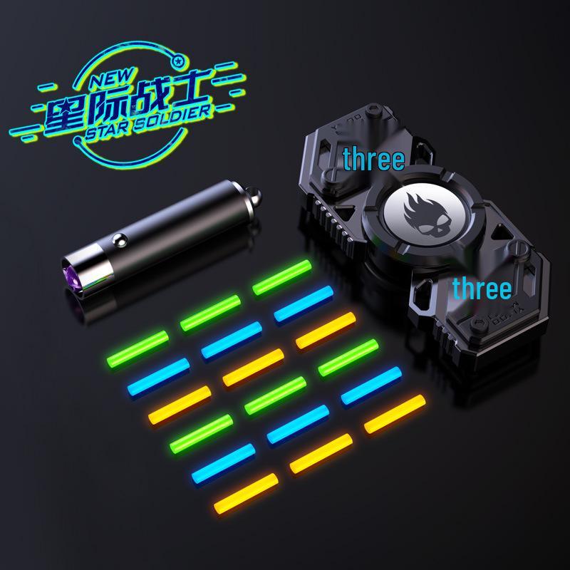 Yijue Светящийся Деформируемый Пальчиковый Гироскоп - Детская Игрушка для Снятия Стресса с Черными Технологиями