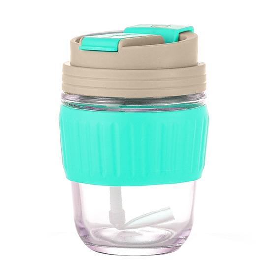 Дорожная кружка Yousheng, 350 мл, противоожоговое уплотнительное силиконовое кольцо, термостойкая, нескользящая, герметичная крышка, портативный стеклянный стакан для питья воды