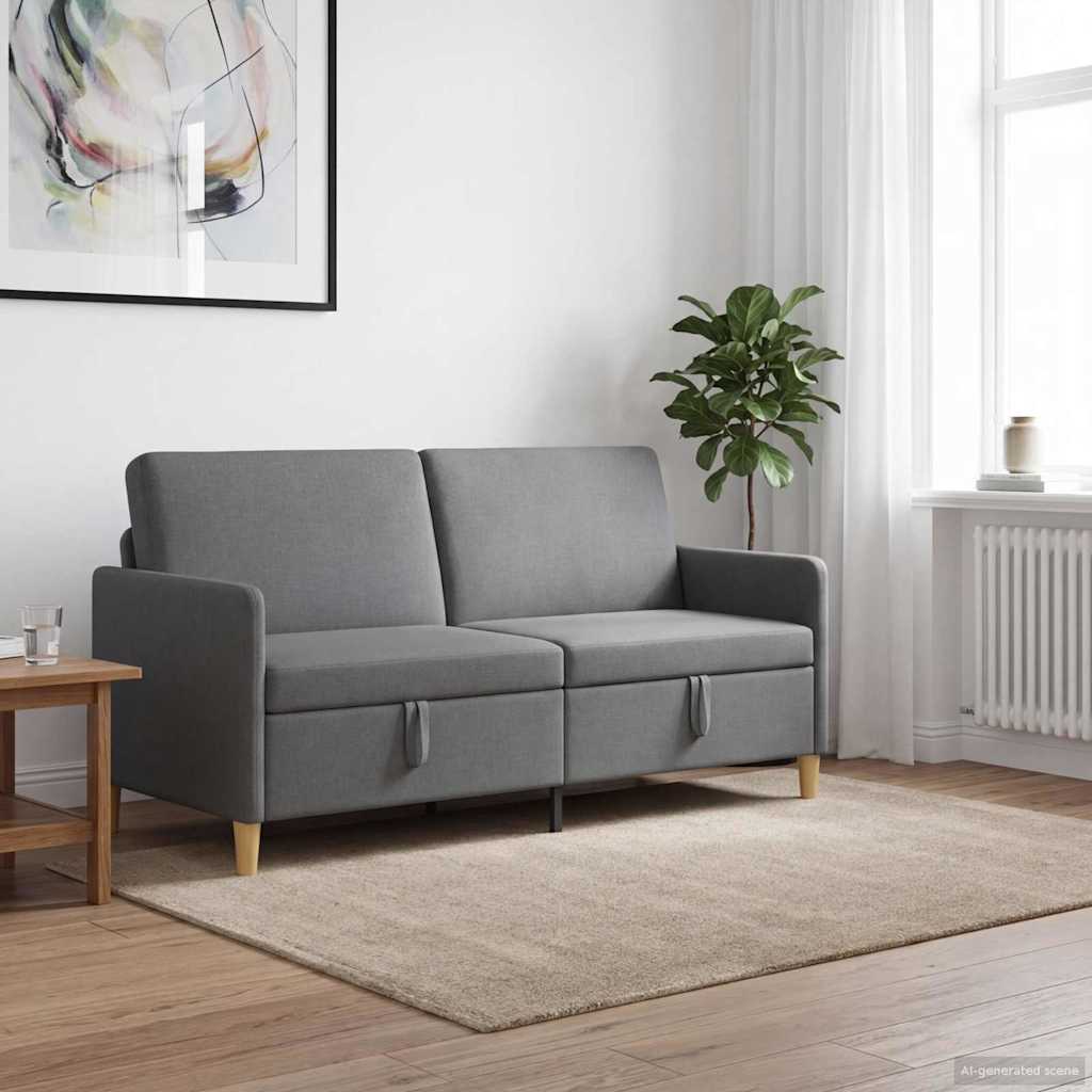 Storage Sofa in Dark Grey 172 x 78 x 87 cm Polyester