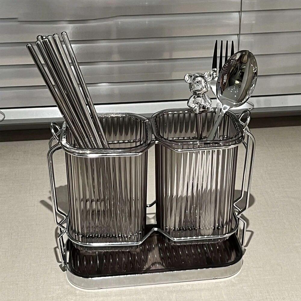 Kitchen Cutlery Organizer Chopstick Spoon Holder Utensil Drying Rack Kitchen Storage Holder