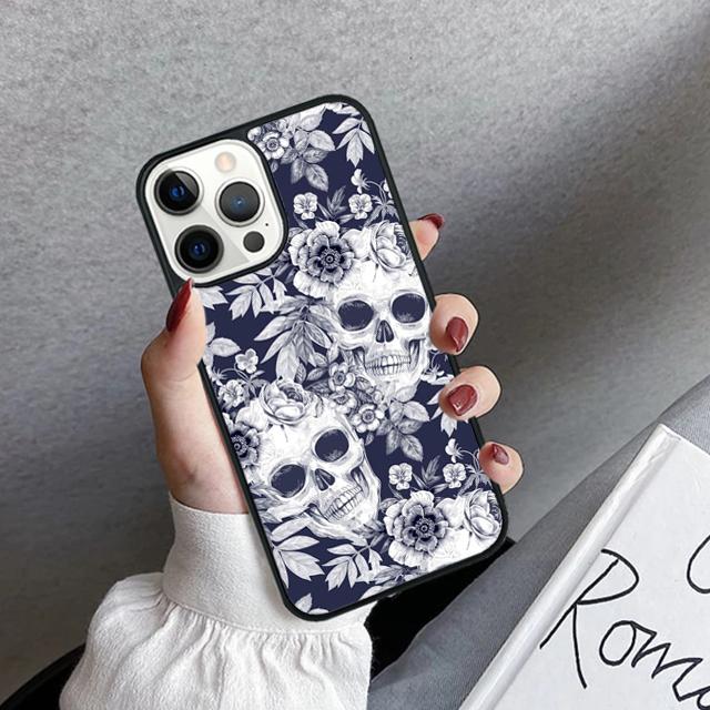 Крутой готический чехол-бампер с черепом для iPhone 17 Air 16 15 14 plus 12 13 pro max coque Shell Fundas