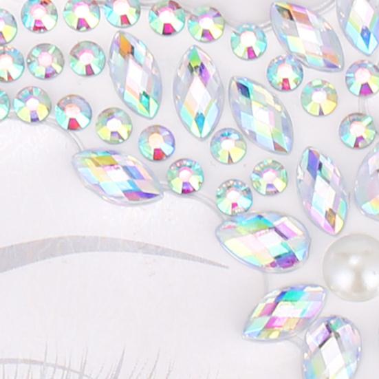 Наклейки на лицо и глаза для женщин, самоклеящиеся стразы, макияж, татуировки, наклейки для ногтей для украшения вечеринки на Хэллоуин