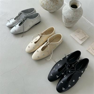 Мода Bailamos Женские повседневные лоферы на шнуровке Женские сандалии с квадратным носком и плоским каблуком Толстый низкий каблук Весна 2025 Слипоны Офисная повседневная обувь