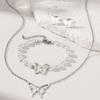 Stainless Steel Jewelry Set Necklace Earrings Pearl Bracelet Skeleton Butterfly Simple Design Jewelry Set For Women Jewelry Gift