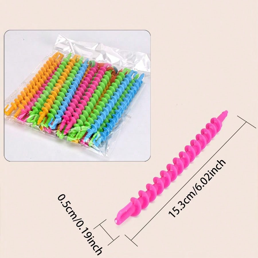Набор из 20 спиральных бигуди — простая укладка своими руками, подходит для различных локонов — быстрое изменение прически в различных ярких цветах — Suitab
