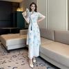 Chinese Style Mid-Sleeve Beautician Uniform for Spa & Salon