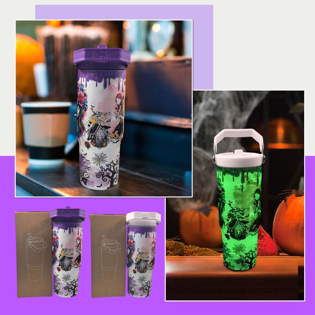 Halloween Luminous Cup 304 Stainless Steel Large Capacity Thermos- Cup High Value Car Thermos- Cup
