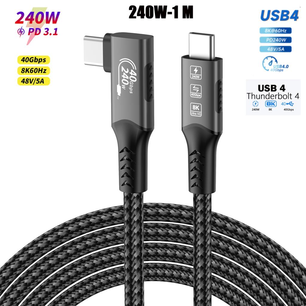 8K USB4 Typ E C Cable 40Gbps 240W PD3.1 QC4.0 For Samung Thunderbolt 4 Fast Charging Cable Thunderbolt3 USB C To C Data Transfer