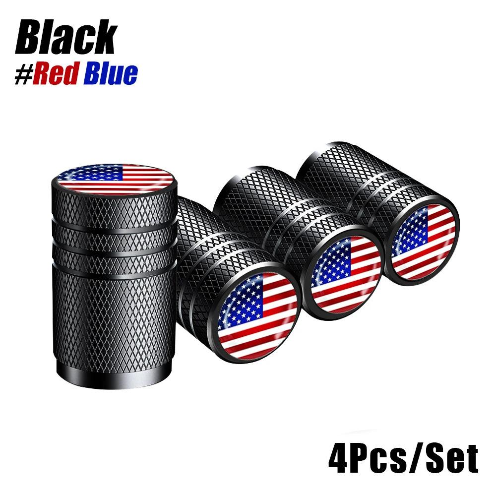 4 шт. Эпоксидная эмблема Американский флаг колпачок на ниппель для воздуха колпачок клапана с тремя прорезями из алюминиевого сплава для автомобильной шины