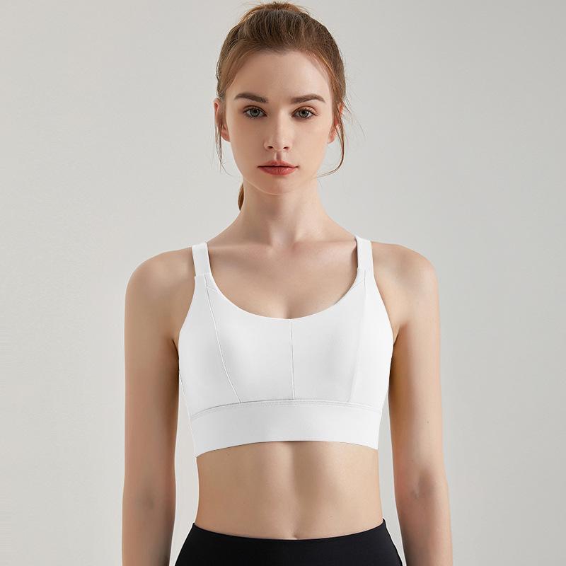 Женский ударопрочный спортивный бюстгальтер высокой интенсивности LAHN с красивой спинкой и цельной тонкой чашкой для бега и йоги